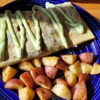 Veggie Crepe & red potatoes at The Grain Cafe in Redondo Beach