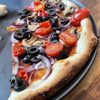 Vegan pizzaa  at Sudur in Vik