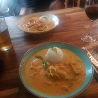 Both available curries at Sudur in Vik