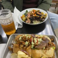 Fried Oyster Mushroom Po‘Boy and Asian Night Market Bowl at HeyO Eats in Mountain View