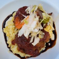 BBQ seitan with grits- delicious! at Blacksmith in Berlin