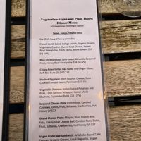 Veg menu front  at Blacksmith in Berlin