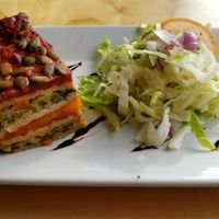 Lasagne with a side salad. at Barley in Palmerston North