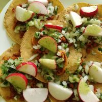 Yummy chorisoy tacos 45 pesos at El Eden in San Cristobal De Las Casas