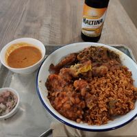 African Ancient Vegan meal & African drink at Teranga in New York City