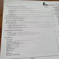 Menu  at Kayo's Ramen Bar in Portland