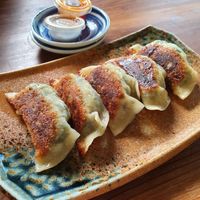 Kale dumplings  at Kayo's Ramen Bar in Portland