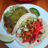 Mole and super spicy chilli tacos at Kayo's Ramen Bar in Portland
