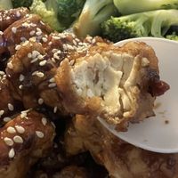 Tofu with sauce. Can choose spicy level 1 to 5 (3 is medium)  at Best Thai Addison in Addison