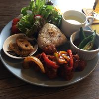 Set meal of the day  at Neu Cat Cafe in Osaka