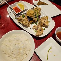 Salt & Peppered Shrimp, Mushroom
(Tôm / Đậu Hũ / Nãm Rang Muối) lightly battered vegan shrimp, soft tofu or mushrooms sautéed with red cabbage, jalapeño and cilantro. at Au Lac in Fountain Valley