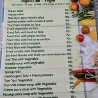 Vegan menu at Nok's Kitchen in Koh Phangan
