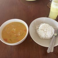 Massaman curry with rice at Nok's Kitchen in Koh Phangan
