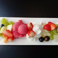 Mixed fruit plate at IJssalon Capri in Zierikzee