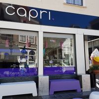 front, with benches  at IJssalon Capri in Zierikzee