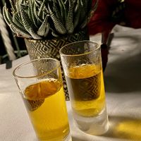 tasty libations for the meal at Hotel Raphael in Rome