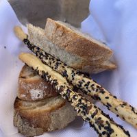 Vegan bread and grissini   at Hotel Raphael in Rome