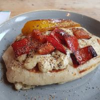 Waffel mit Hummus und gegrillten Paprika at Wonder Waffel in Basel