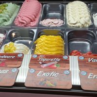 Ice cream with vegan labels at WonderWaffel in Bern