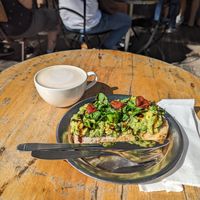 Avocado smash y chai latte at Cuervo in Buenos Aires