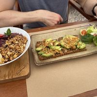 Açai bowl and avocado toast  at Tazza in Giro in Lisbon