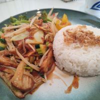Wok veg with vegan chicken at Mr. Nam  in Vienna