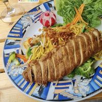 Vegan duck with noodles at Vegan Chay in Munich