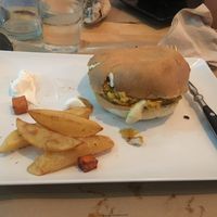 Boniato burger  at Melocotón Vegan Burger in Barcelona
