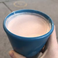 Beet & ginger latte  at Oui Mais Non in Montreal