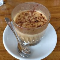 Vegan peanut butter latte, with coconut milk at Wholesome Eatery Cafe in Manly