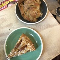 Vegan Cardamom scroll and apple mazarin cake   at Bruket Kaffebar in Helsingborg