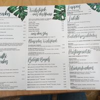 The menu at Stadtflair in Koblenz