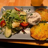 Potato pancake with sour cream and salad  at Stadtflair in Koblenz