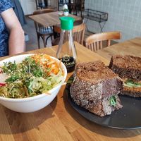 hummus sandwhich + vegan bowl at Jardin in Goes