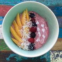 Every day fresh Smoothie bowls  at Laughing Chicken in Sanur