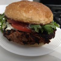 Vegan pulled pork sandwich at Brick Road Pizza Co in Grand Rapids