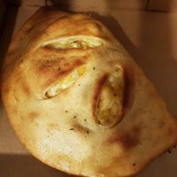 Vegan mac n cheese calzone! at Brick Road Pizza Co in Grand Rapids