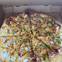 Their amazing Loaded Baked Potato Pizza! *chef kiss  at Brick Road Pizza Co in Grand Rapids