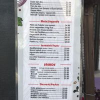 Menu at Funky Sauce in Cuenca