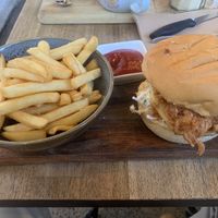 Jackfruit Burger & Chips at Cote Terra in Oakleigh
