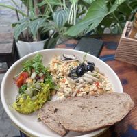 Scrambled tofu with toast   at Ellie's Cafe in Hoi An