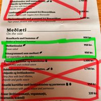 Menu - Front  at Gamli Baukur in Husavik