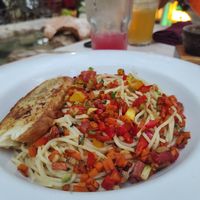 Vegan pasta at El Atrio del Mayab in Valladolid