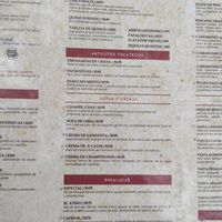 Menu at El Atrio del Mayab in Valladolid