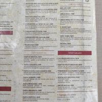 Menu at El Atrio del Mayab in Valladolid