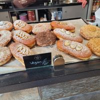 Selection of vegan doughnuts at The Hot Donut in Dublin