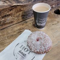 Doughnut and tea at The Hot Donut in Dublin