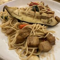 Spaghetti krapao moo krob  at On the Table in Pattaya