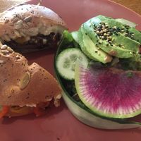 Portobello hummus sandwich   at Ojo de Agua  in Mexico City