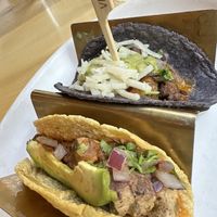 Vegan asada taco and barrio taco   at Tocaya Modern Mexican - DTLA in Los Angeles